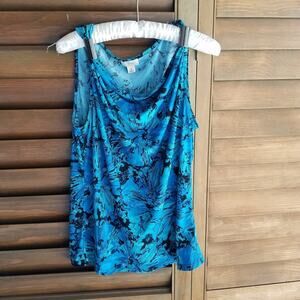 Blue Floral Tank Top